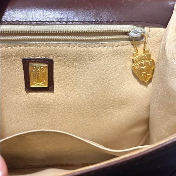 Vintage Gucci Equestrian Leather Shoulder Bag in brown 1970-80 - Picture 7 of 11